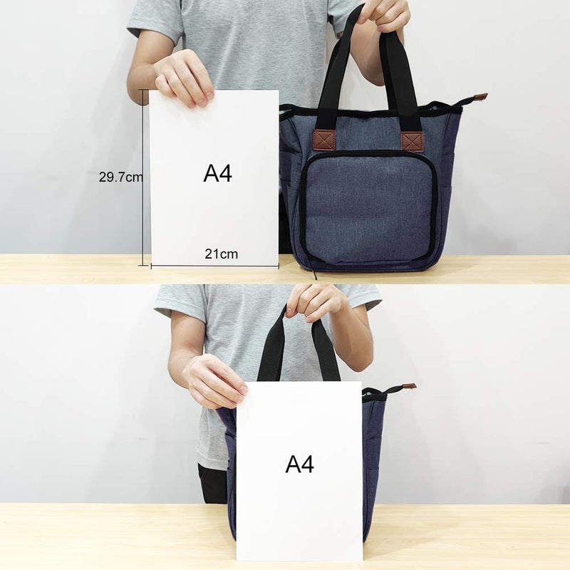 SumDirect Yarn Bag, Knitting Organizer Tote Bag Portable Storage Bag for Yarns, Carrying Projects, Knitting Needles, Crochet Hooks, Manuals and Other Accessories (Blue) - Image 5